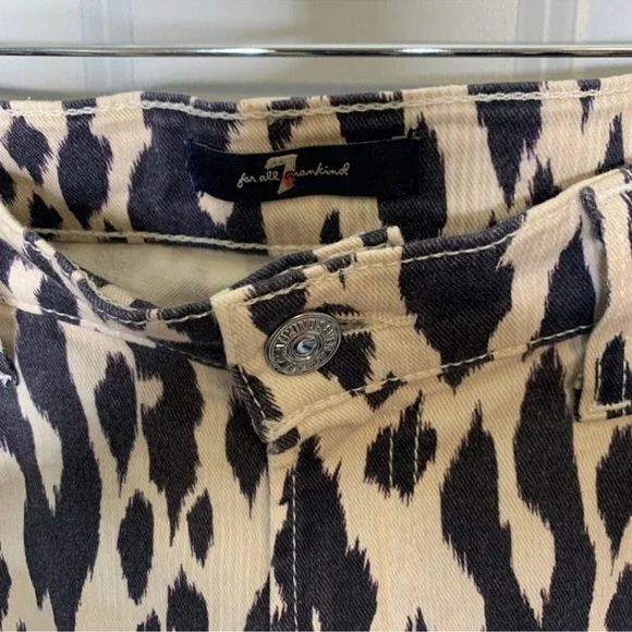 7 For All Mankind Animal Print Skinny Jeans, in Women's Size 30 - Picture 4 of 8